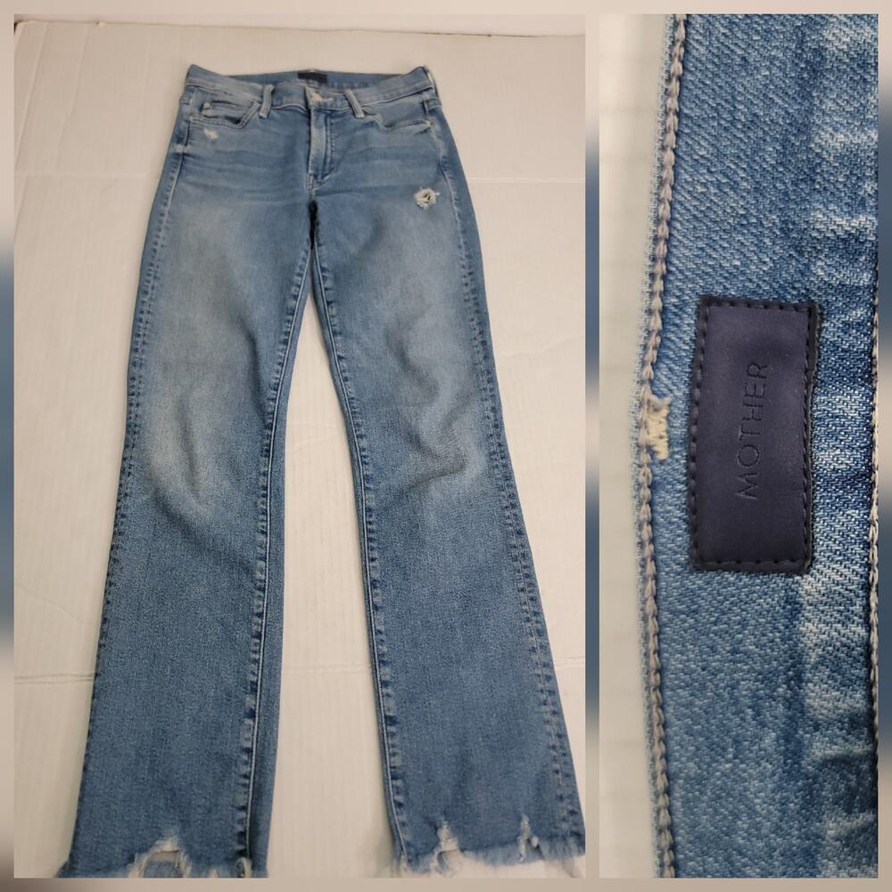 Mother Denim The Rascal Ankle Fray Jeans Sz 25 Dancing The Hula Wash Made In USA